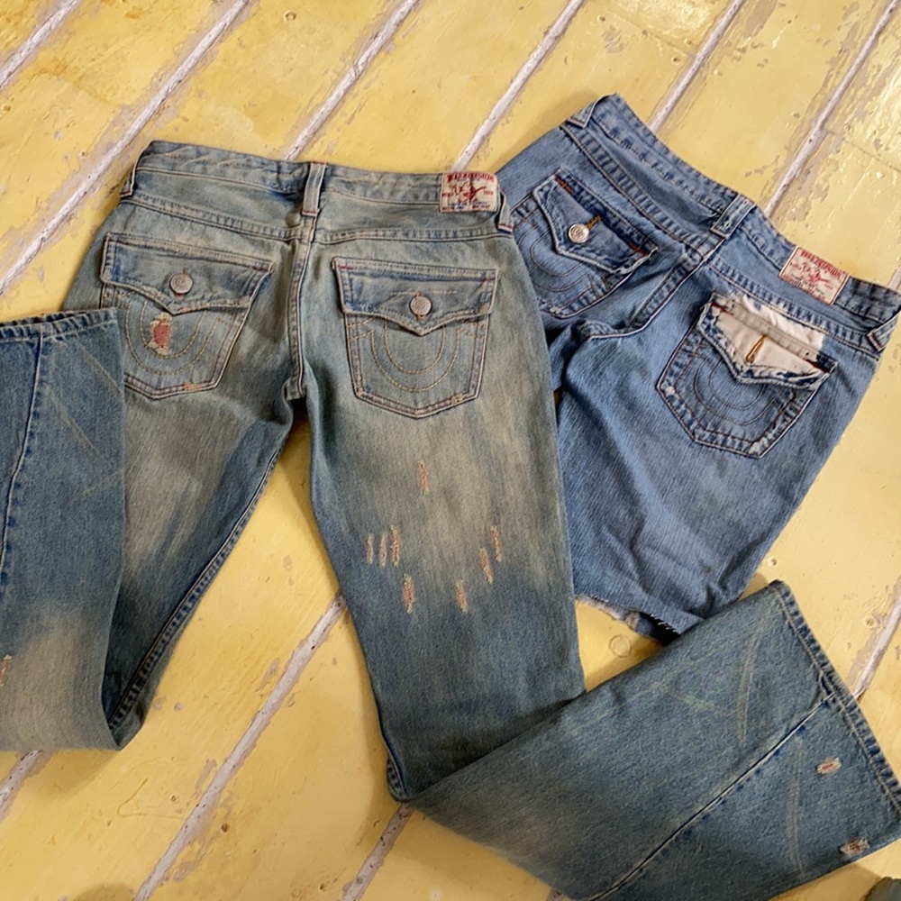 Lot of 2 True religion Joey jeans & cutoffs sz 26